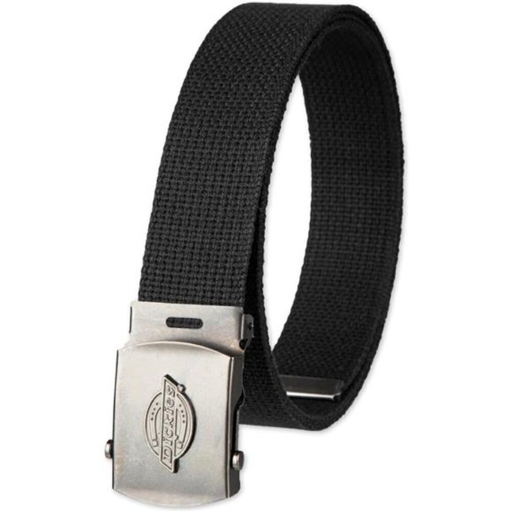 Mens Fabric Web Plaque Logo Buckle Belt - One Size Cut-to-fit- Fits Up